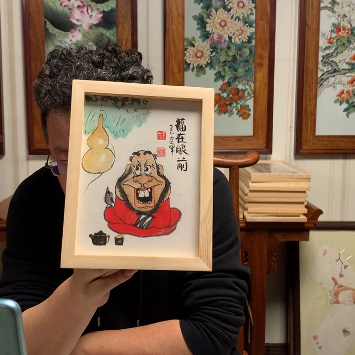 纸本手绘字画定制摆台