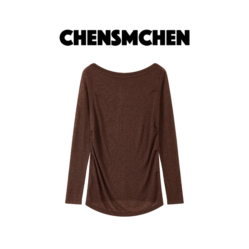 CHENSMCHEN 绵羊毛时尚简约休闲针织衫女慵懒百搭打底衫CSZ8043QQ