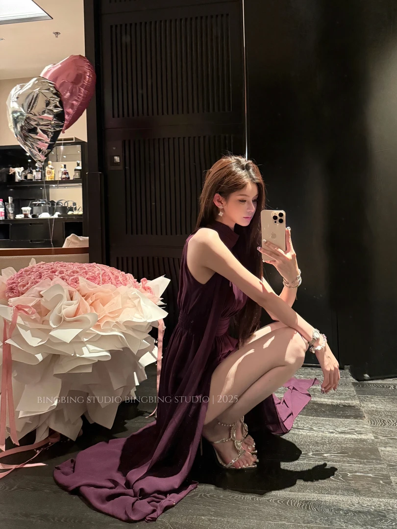 冰冰●「懂的人听」用料8米 超大裙摆 夏季设计感连衣裙JJC5LYQ0289