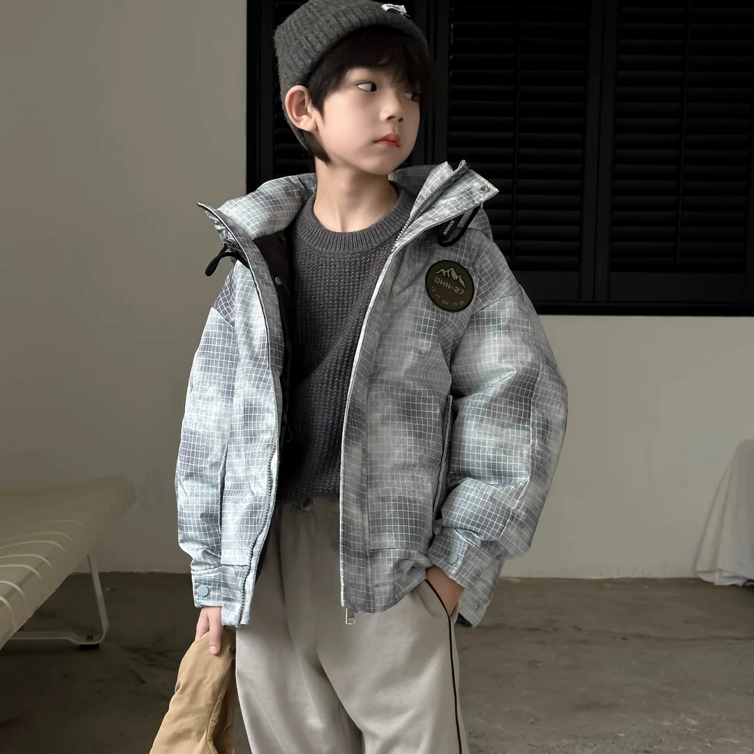 【成成家专属福利】清仓24新款格子儿童冲锋衣防寒服130-170中大童