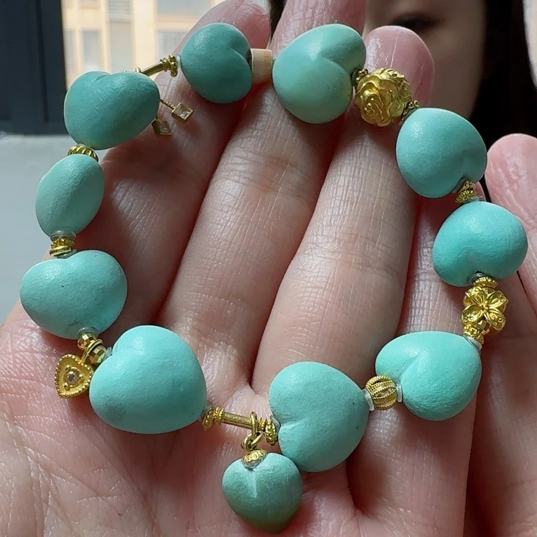 绿松石珠宝奇石18K金镶嵌