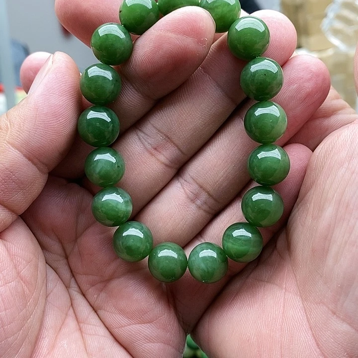 【闪购商品】未镶嵌手链和田玉12碧玉