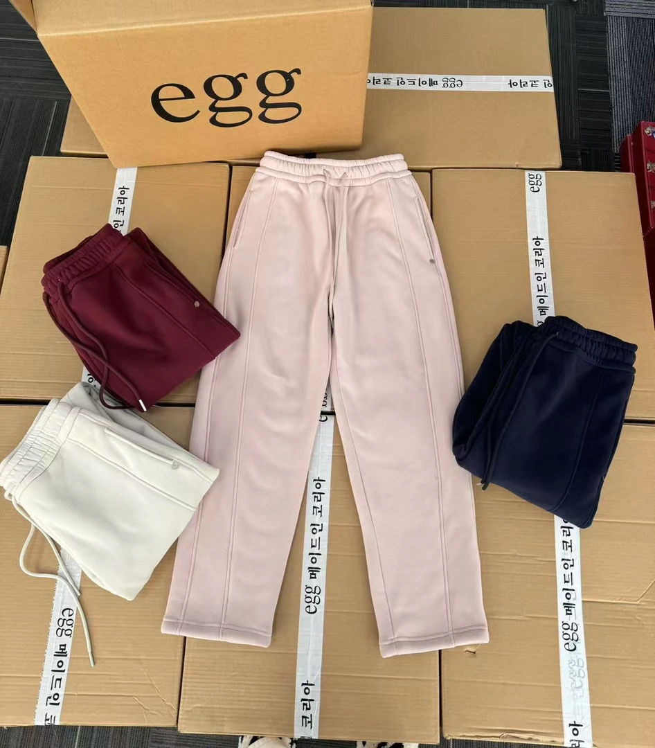 【爱斯基摩裤】韩系针织时尚百搭高腰休闲防风拼接裤子27117