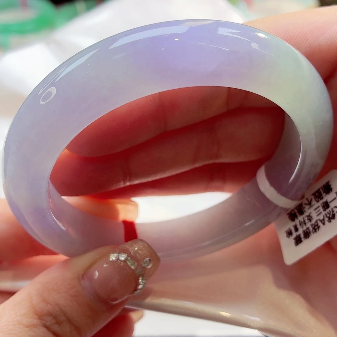 翡翠未镶嵌手镯冰春彩88-36