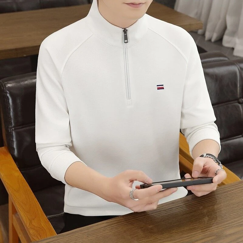 春季鑫骆客韩版休闲潮流上衣打底衫套头潮牌长袖圆领卫衣男2505