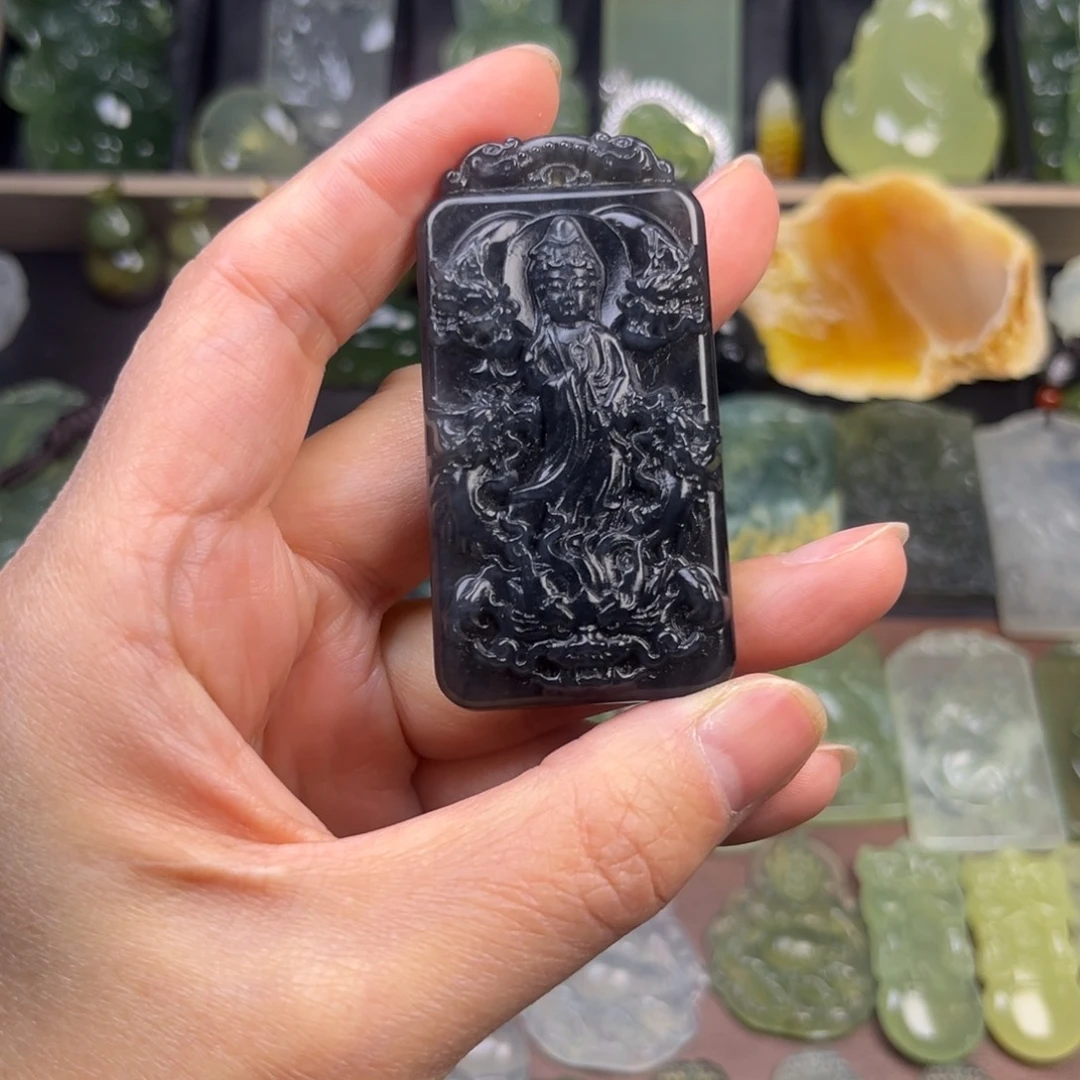 蛇纹石玉未镶嵌吊坠(赠链)