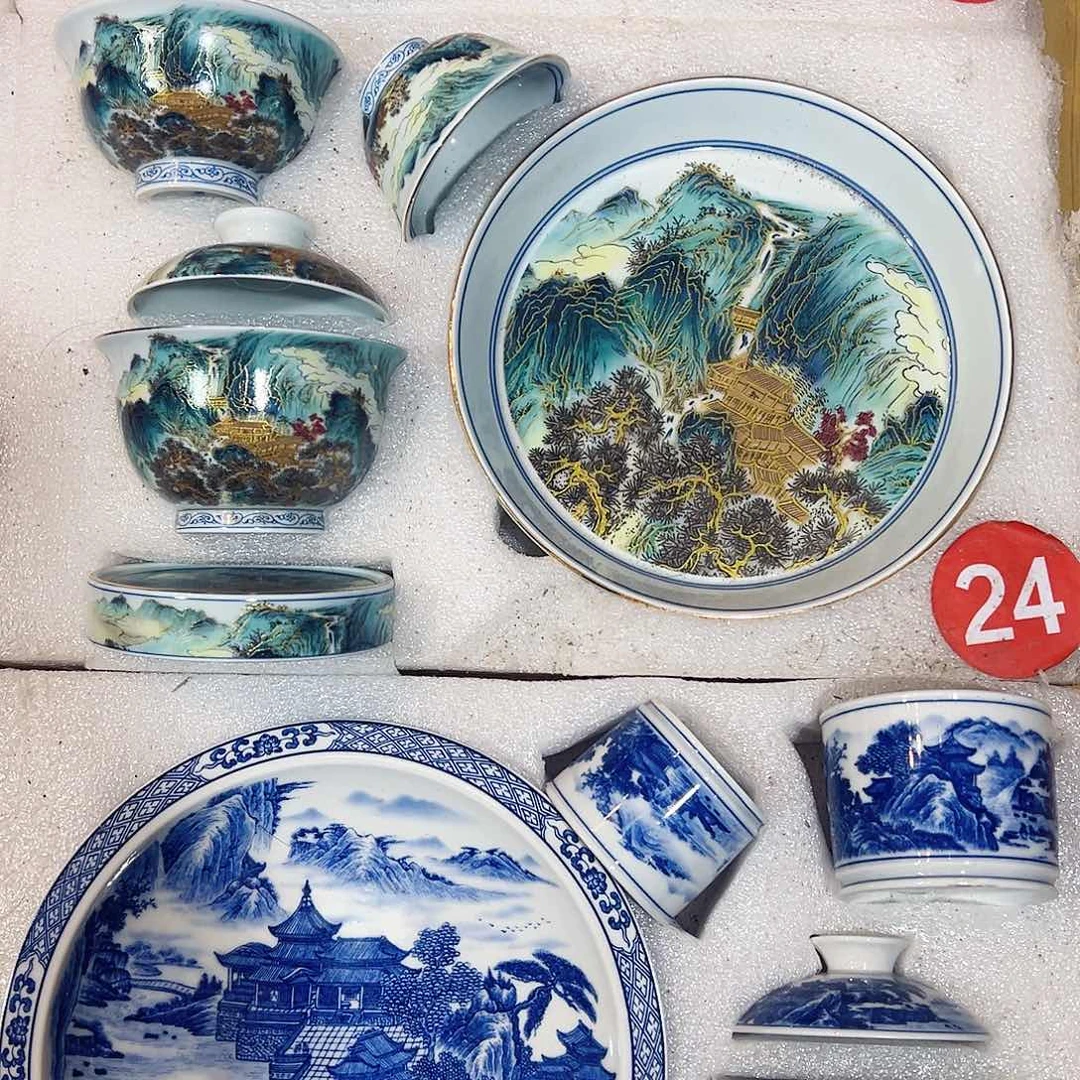 A***)富春山居图金山水五件套