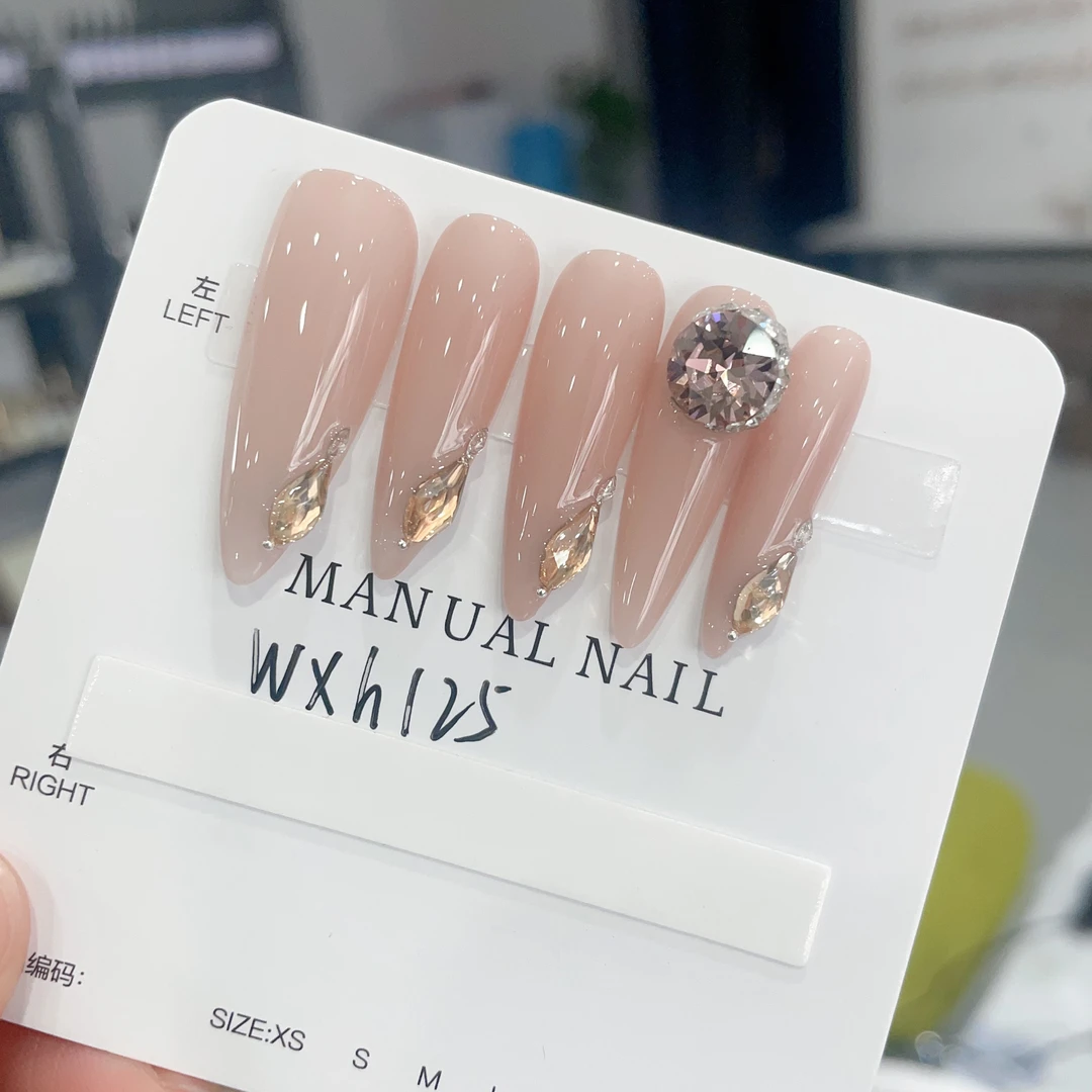 【wxh125】温柔纯欲风华子钻显白高级感手工穿戴甲美甲贴片