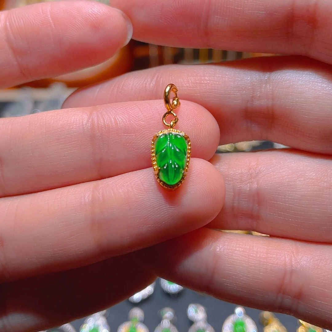 翡翠银S925镶嵌吊坠(不含链)
