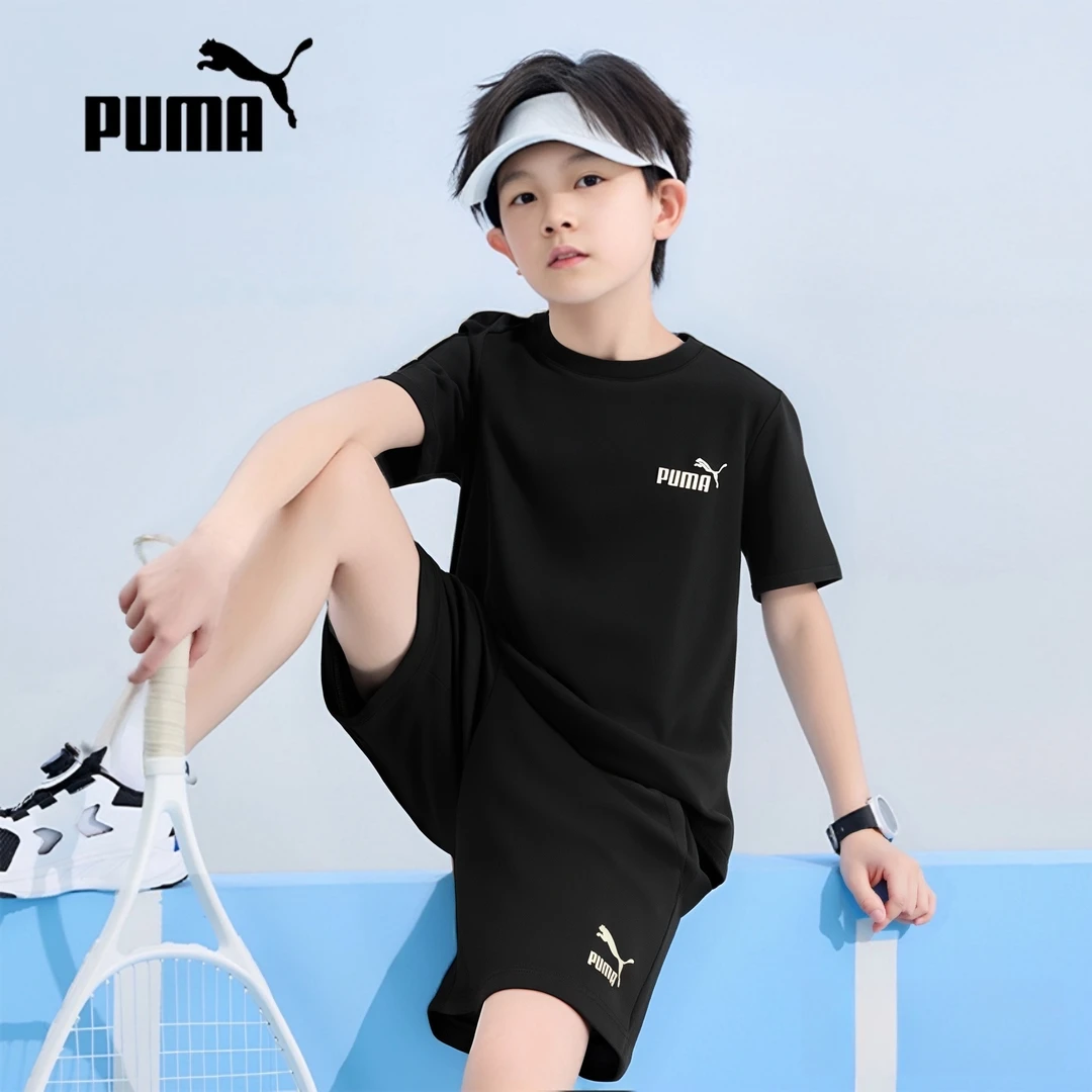 PUMA彪马儿童2025夏季新款童装短袖套装运动两件套吸湿速干套装