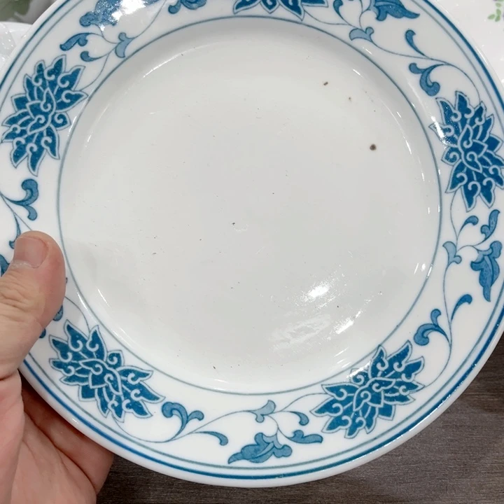 盘釉下五彩的瓷器和瓷器