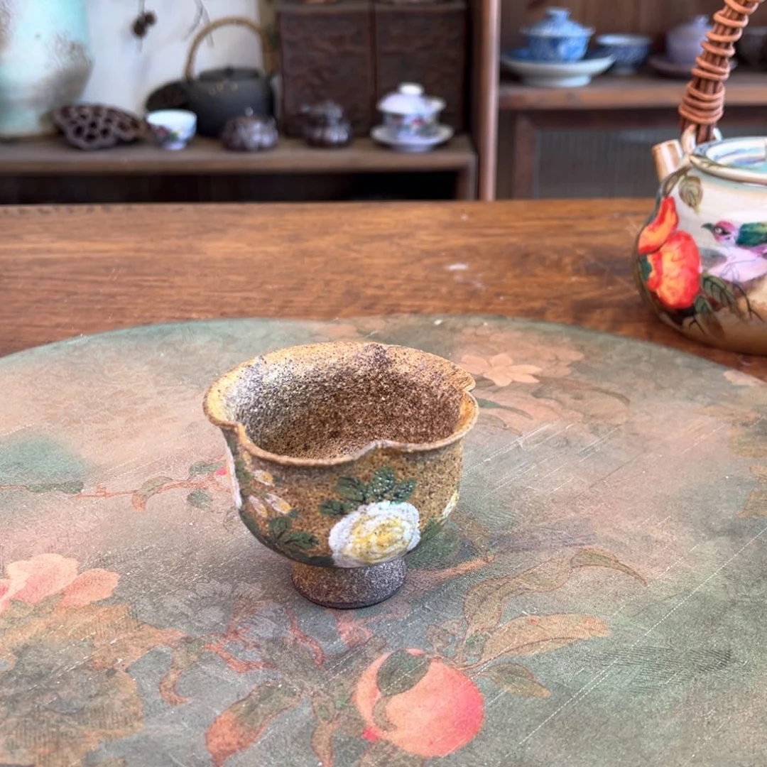 杯柴烧手工手绘陶瓷