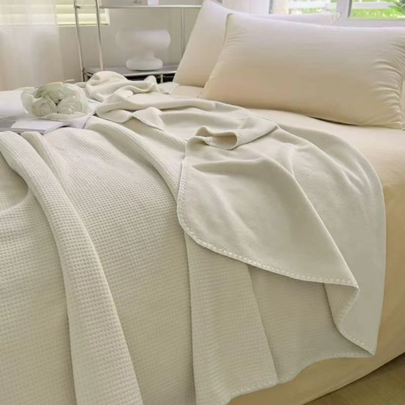 华夫格牛奶绒保暖加厚毛毯办公室午睡盖被沙发盖毯多功能披肩