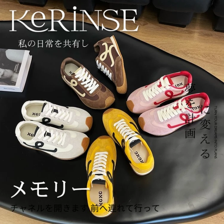 日本复古拼色厚底德训鞋百搭休闲运动阿甘鞋XG2619-1kh