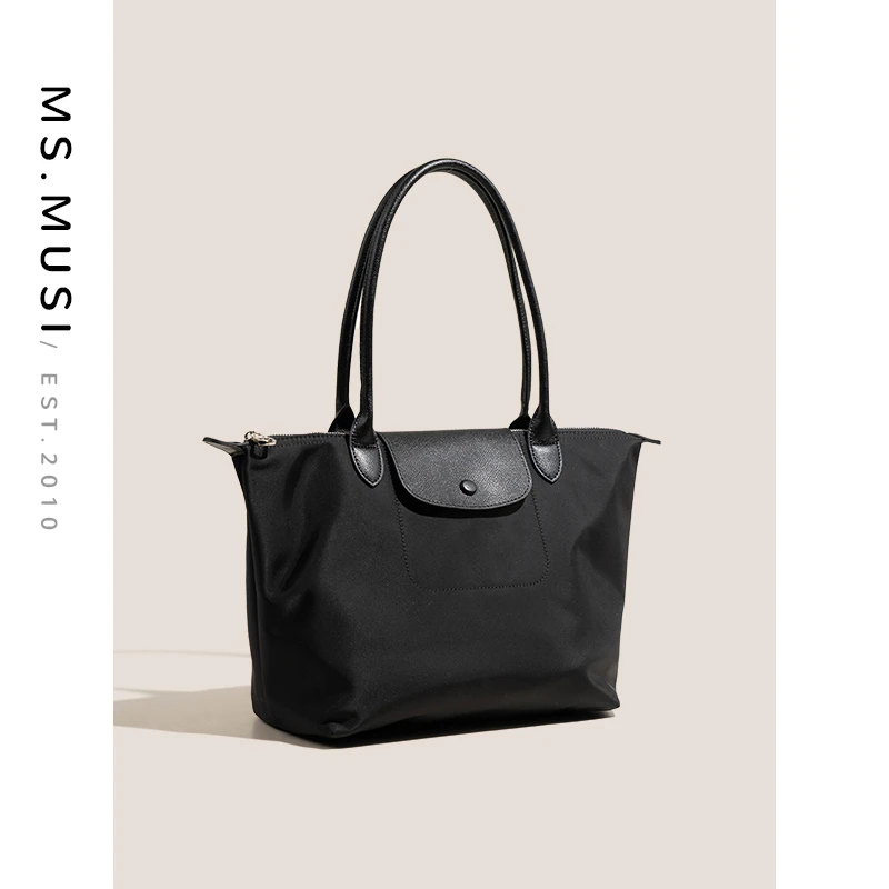 2025年开春新款尼龙配皮单肩包大号#591