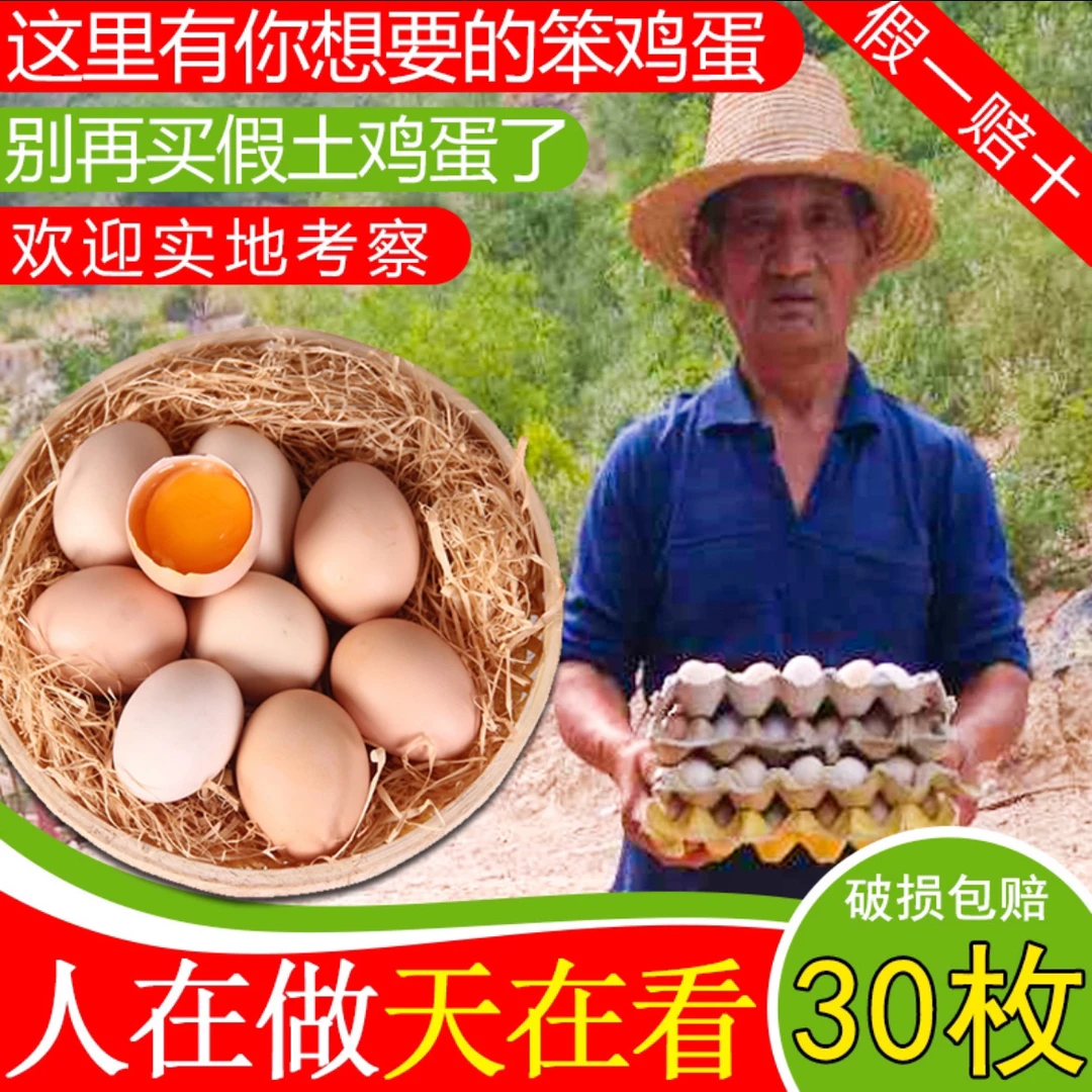 【九峰山】山里散养土鸡跑山鸡土鸡蛋天然养殖营养现捡30枚生态
