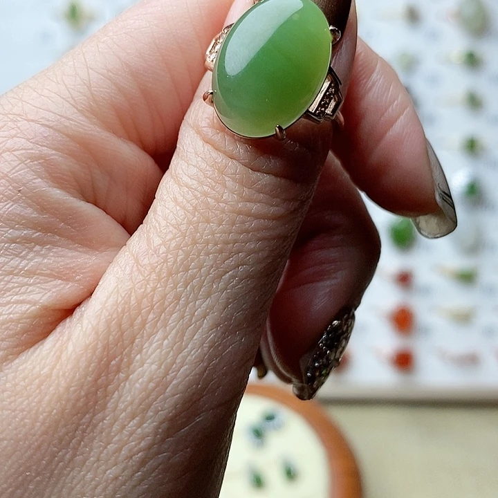 和田玉（碧玉）戒指未镶嵌