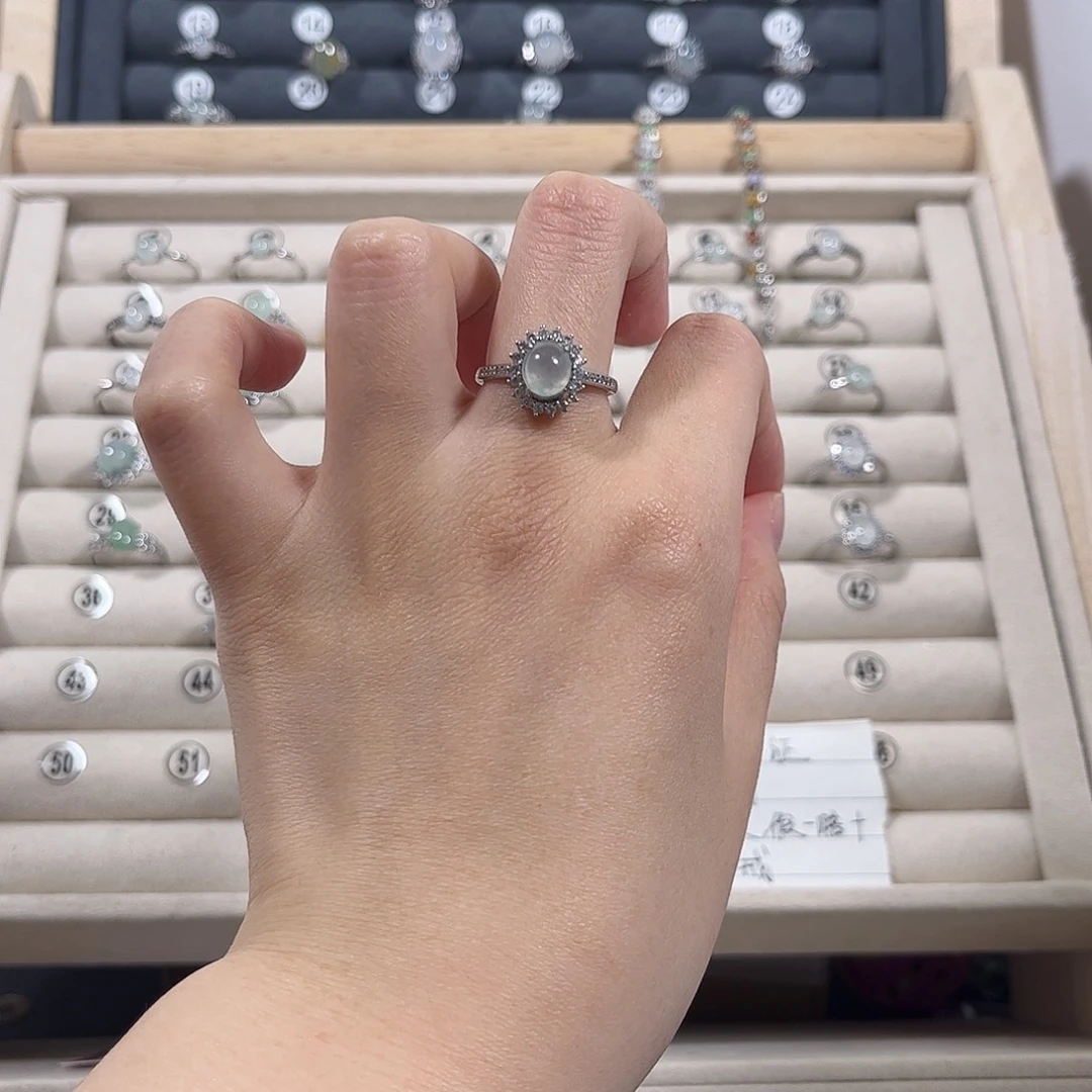 翡翠银S925镶嵌戒指