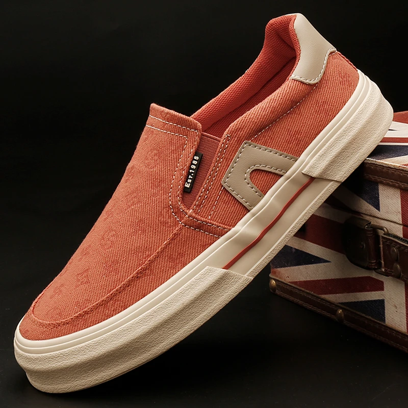 25801 男鞋透气潮鞋秋季男士帆布鞋韩版百搭布鞋一脚蹬懒人休闲鞋
