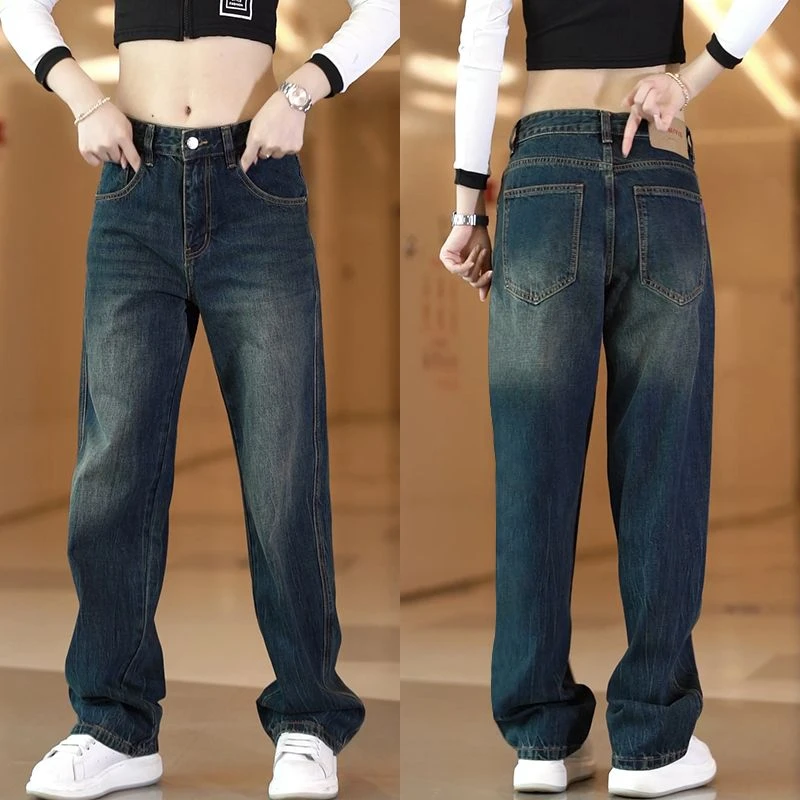 高端宽松牛仔裤男款美式百搭痞帅休闲裤男士水洗个性垂感直筒长裤