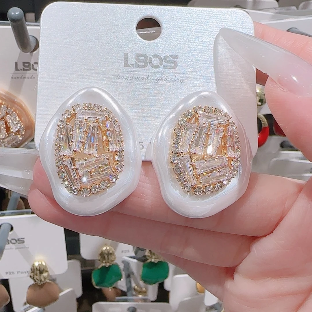 锆石铜合金925银耳环