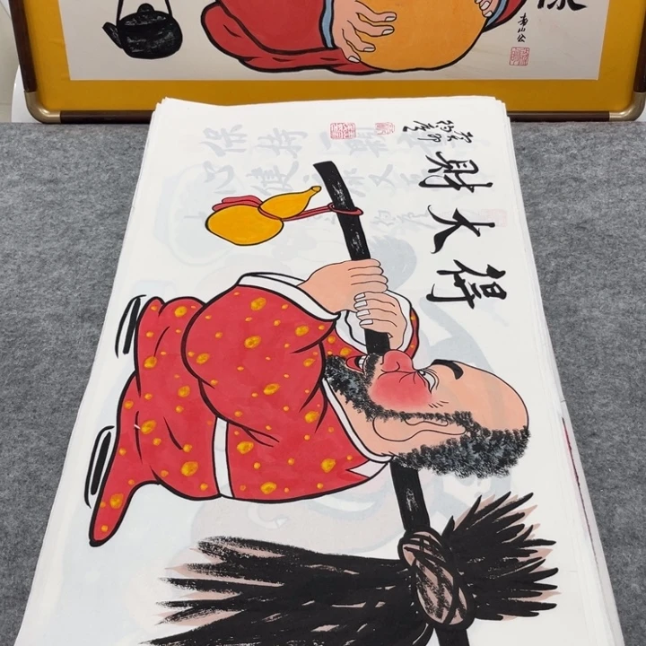 国画手绘禅意画一物一拍