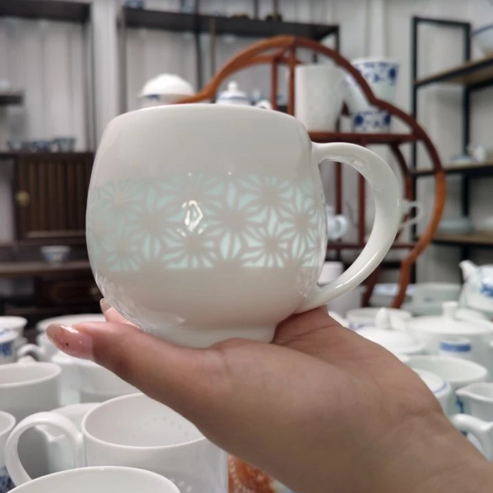 瓷清饮苹果杯身一个景德镇