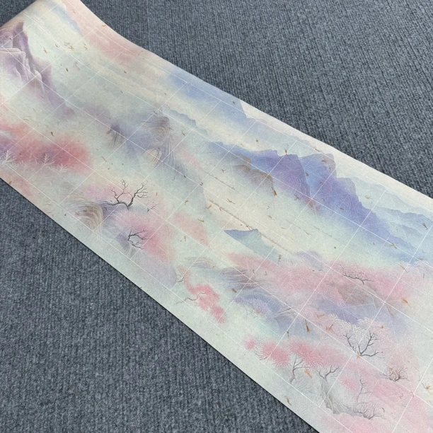 【干花雾漫花山7.5CM米格长卷】大风堂加厚半生熟毛笔书法作品宣纸