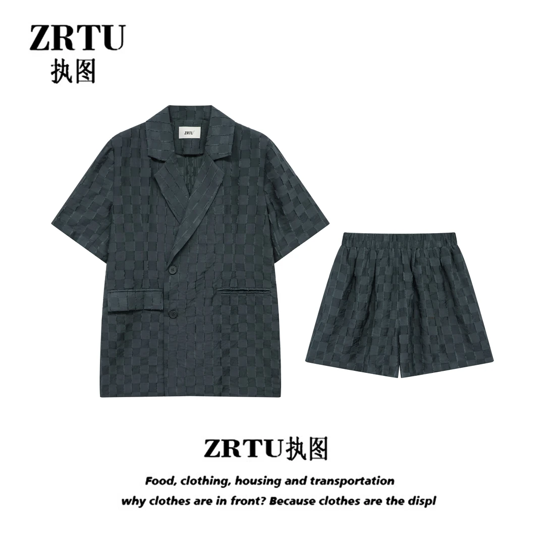 ZRTU/执图时尚休闲宽松夏季西装潮流套装
