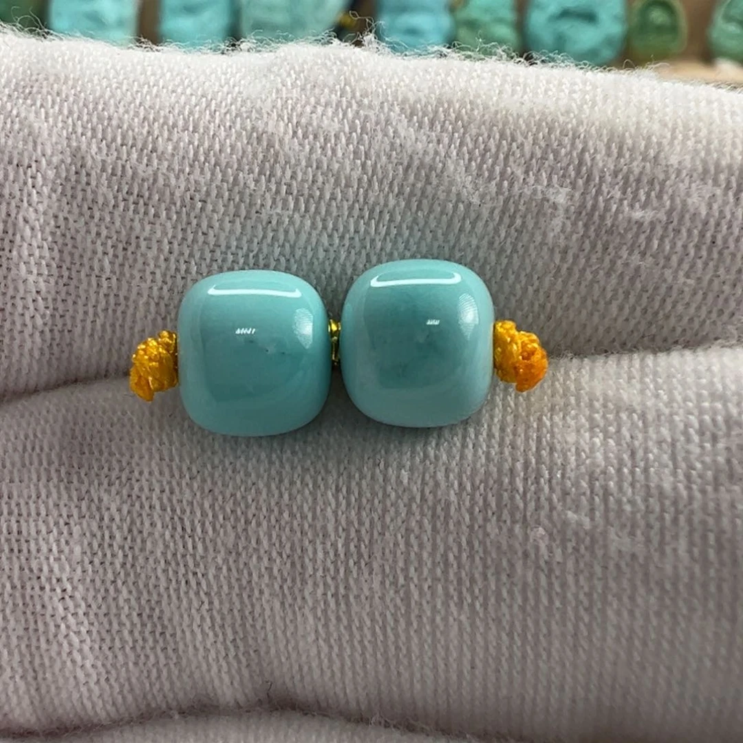 未镶嵌绿松石老型对珠7.4x6.7mm