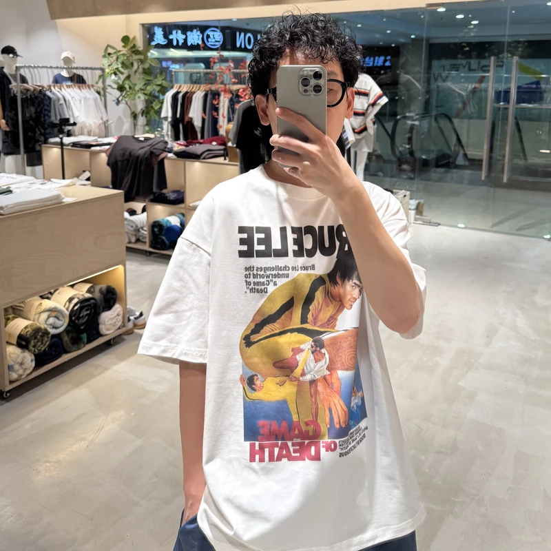 夏季新款数码直喷短袖李小龙印花时尚百搭短袖LF25221