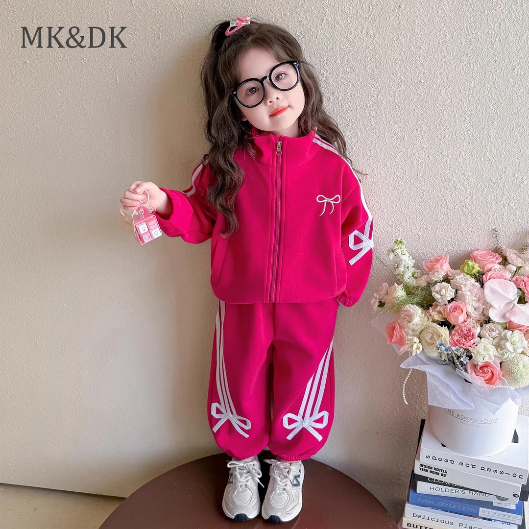 MK&DK女童秋款套装2025新款童装洋气时髦运动休闲秋季宝宝衣服3岁