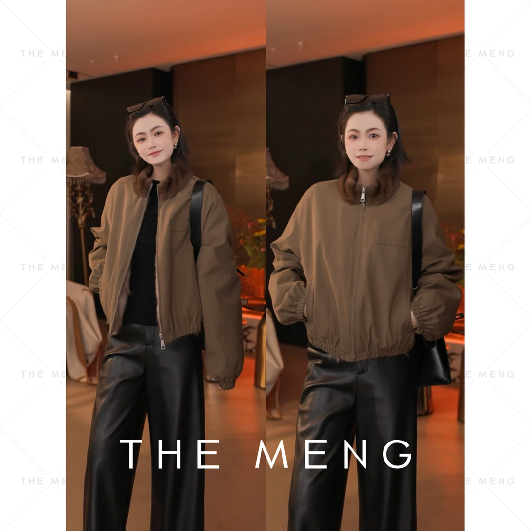 THE MENG【暖阳】水貂90白鹅绒天丝棉毛领羽绒服#M253M1393