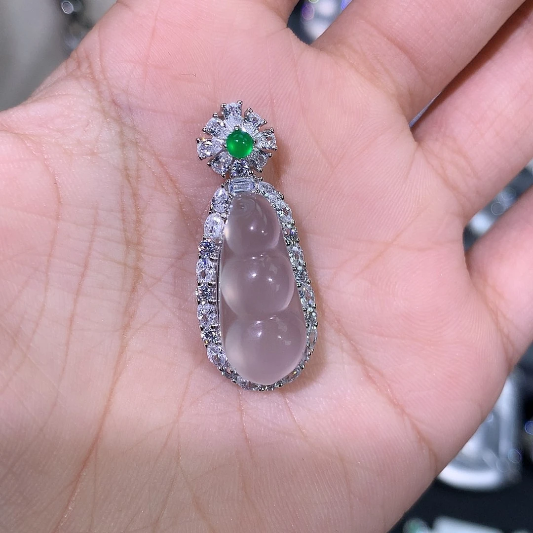 石英质玉颈饰银S925镶嵌潇*33