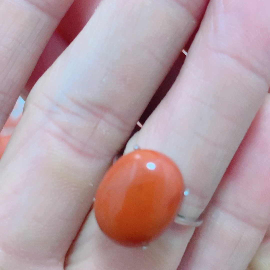 南红玛瑙银S925镶嵌戒指