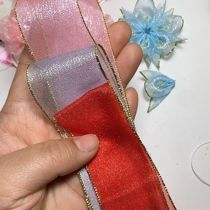 金边红粉蓝各20米