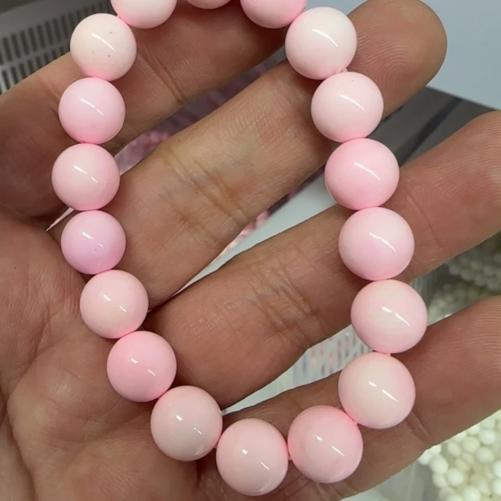 白玉菩提吊坠粉色354