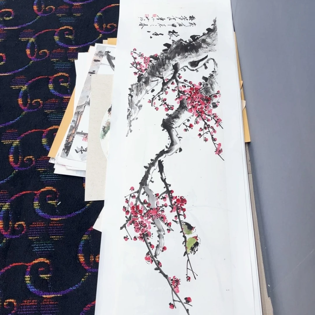 国画勇**惧鲁小山四尺对开童