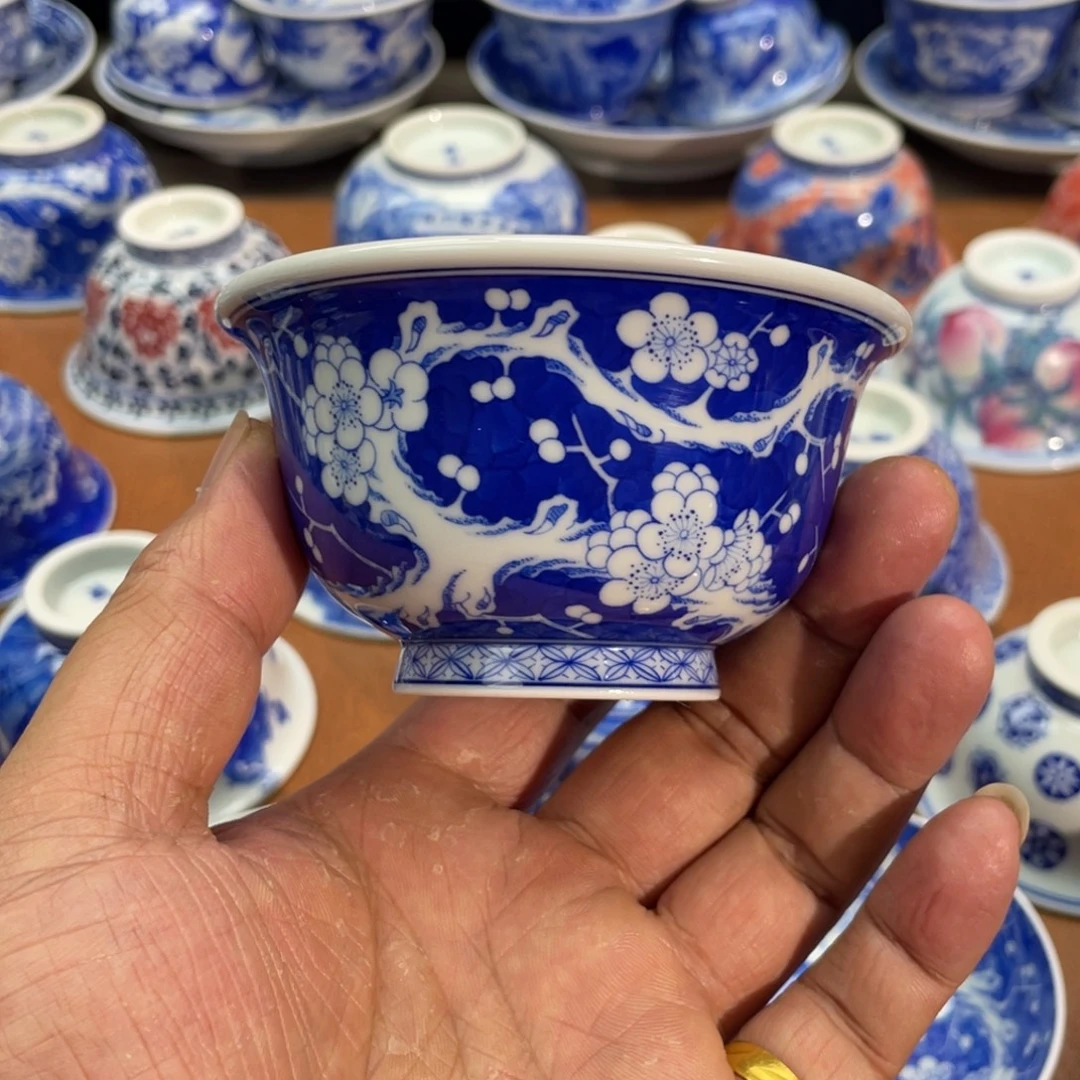 陶月楼 柴窑 冰梅压手杯