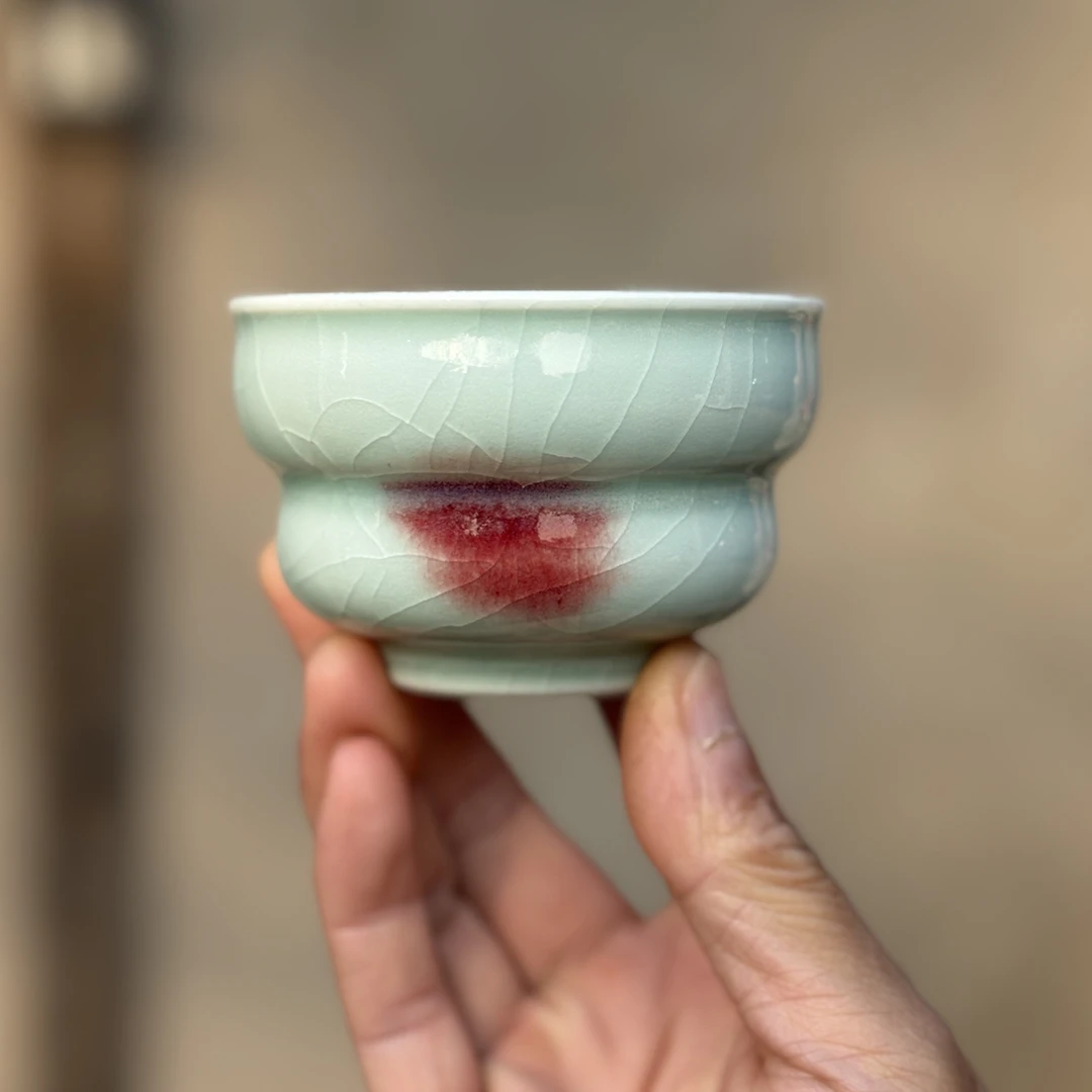 纯手工拉坯支烧钧瓷原矿玉石釉主人杯福禄自然窑变一物一拍