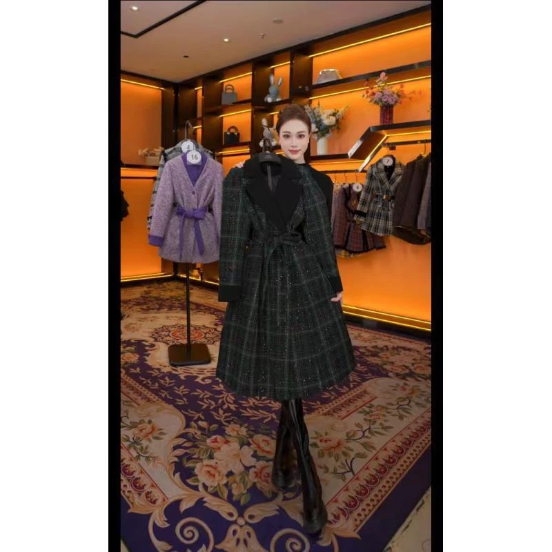 【G】秋冬气质小香风时尚设计师中长款羽绒服 QD-2024823