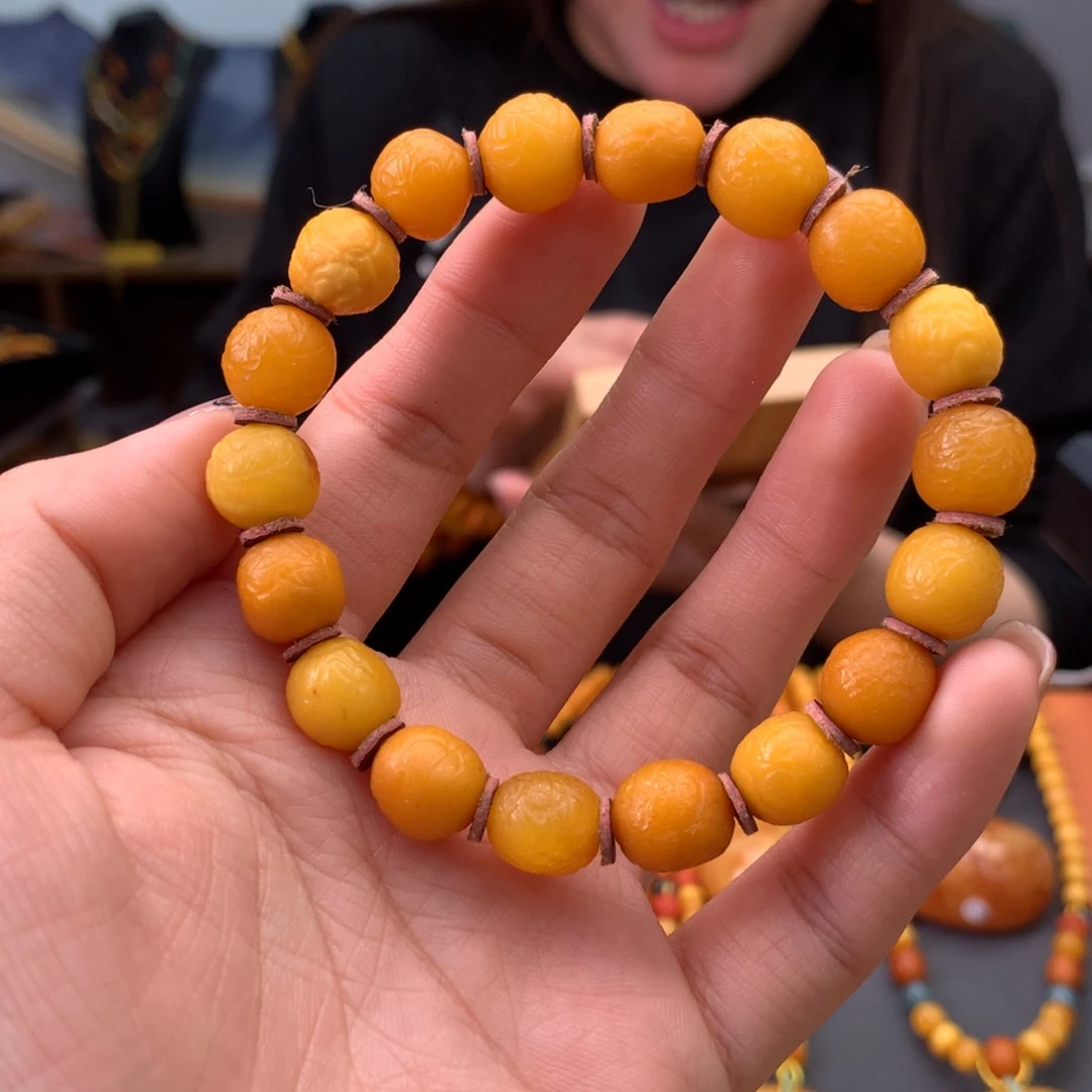 蜜蜡手串未镶嵌天然
