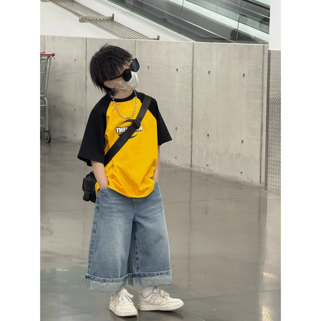 现货THE LUHAN【格调卓然】夏季休闲亲子装中大童洋气潮流T恤25154