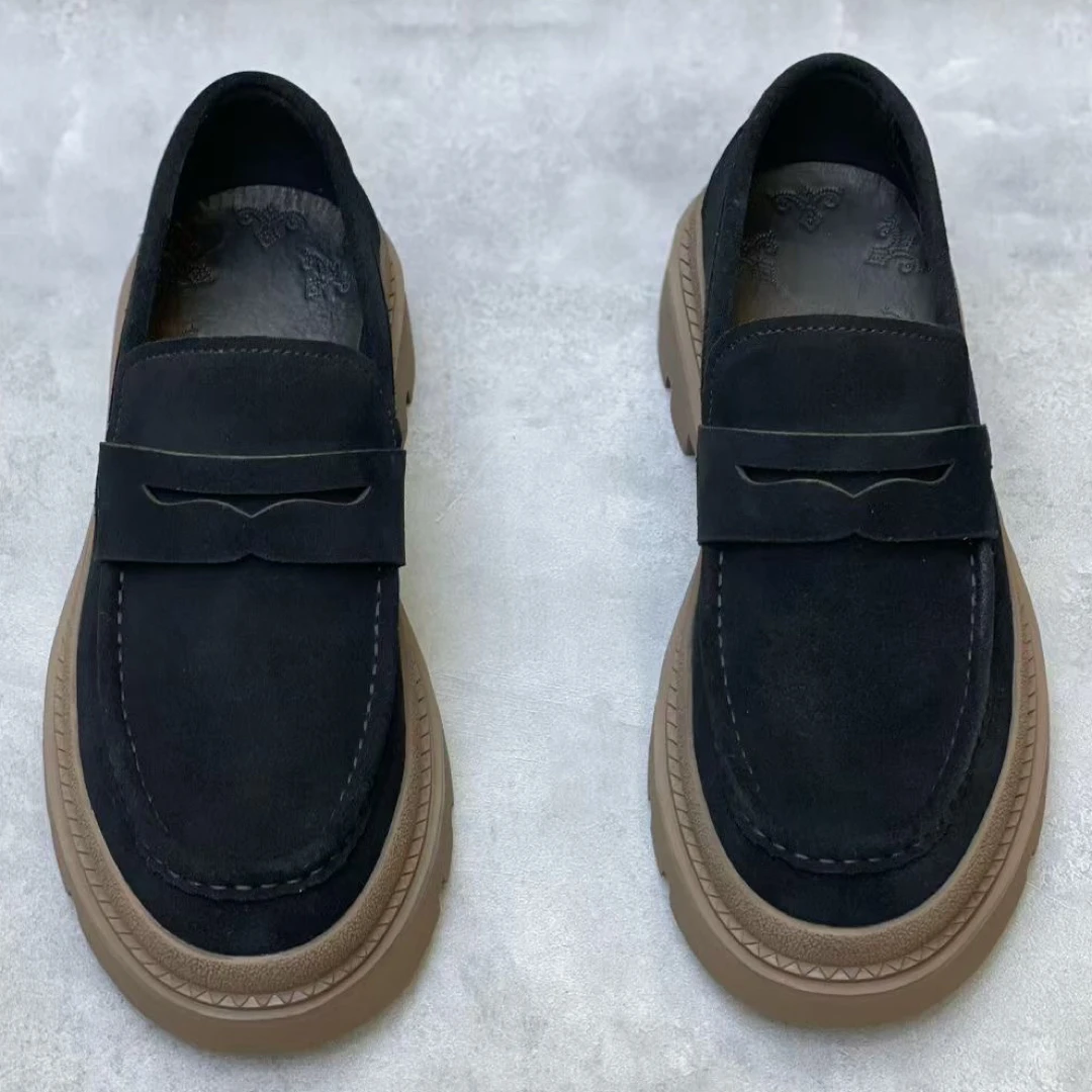 3185高端品质男鞋男士舒适时尚百搭黑色真皮软底厚底男款透气