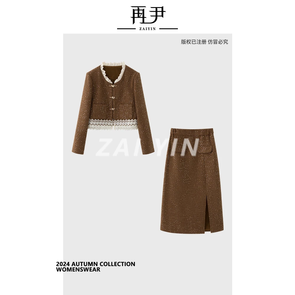 【梵高向日葵】小香风小众秋季设计师定制时尚轻奢套装G24QT050598