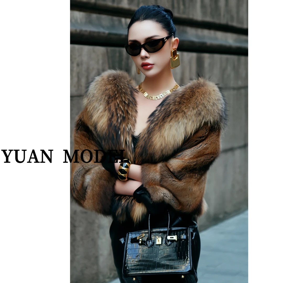 YUAN MODEL/媛老板-【贵妇】高端气质渐变色大女主草外套 112405