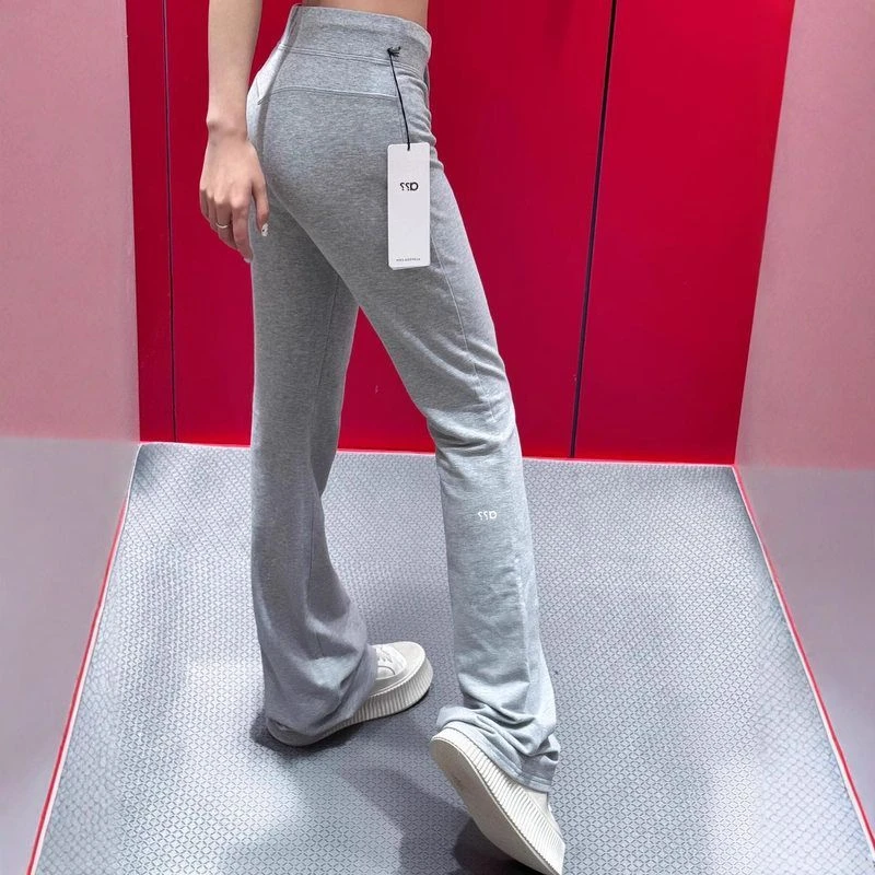 抽绳百搭版型印花女休闲运动裤2025款春秋显腿长微喇高腰显瘦长