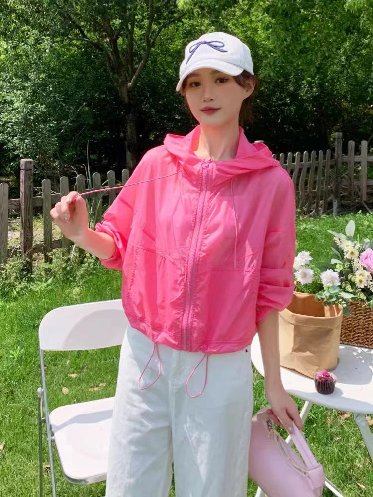常规款薄款短外套防晒短款常规夏季拉链连帽街头风