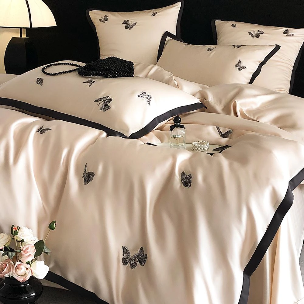 流光蝴蝶 | 天丝棉优雅赫本蝴蝶刺绣高级感柔软裸睡四件套