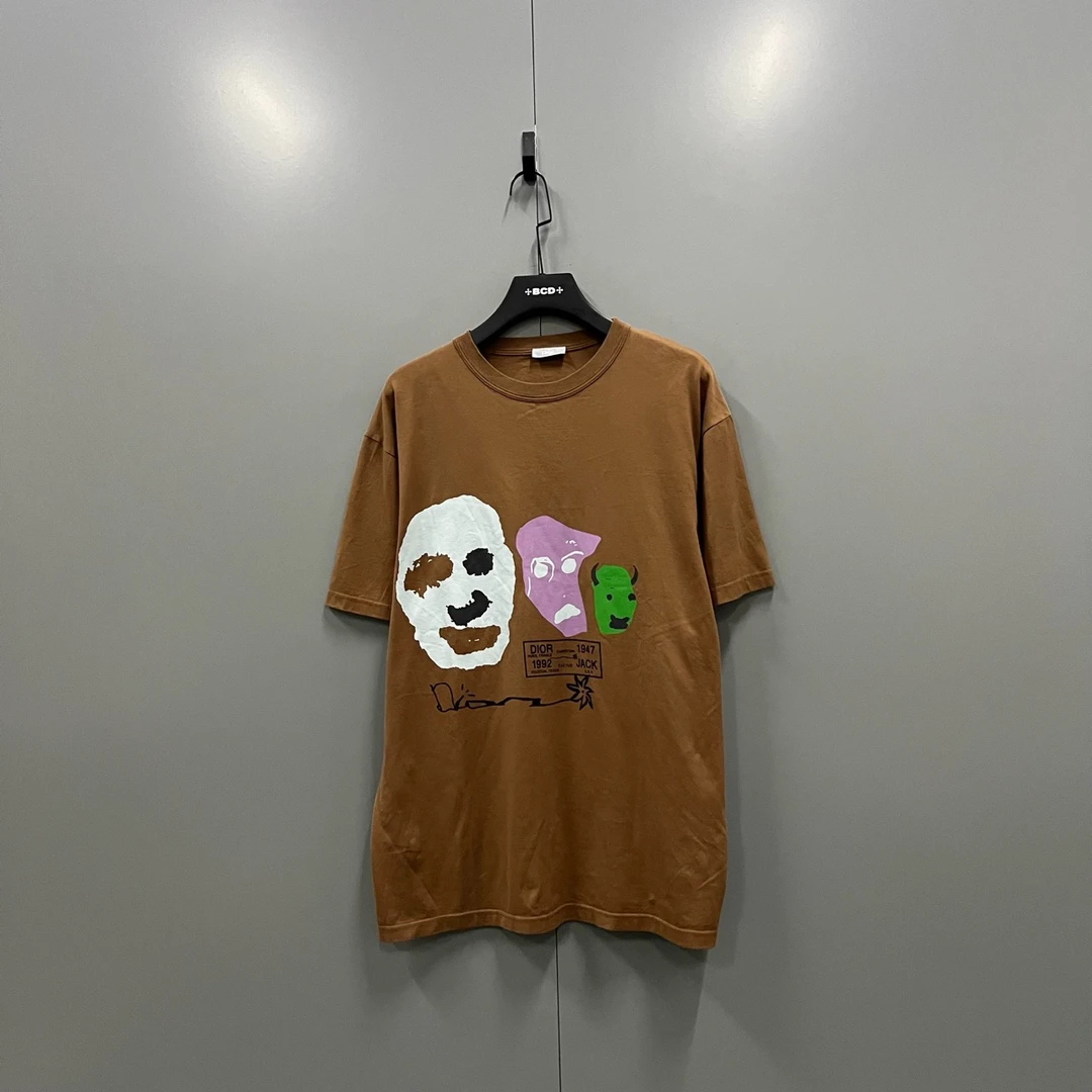 95新 DIOR/迪奥 搞怪脸谱印花短袖/008783